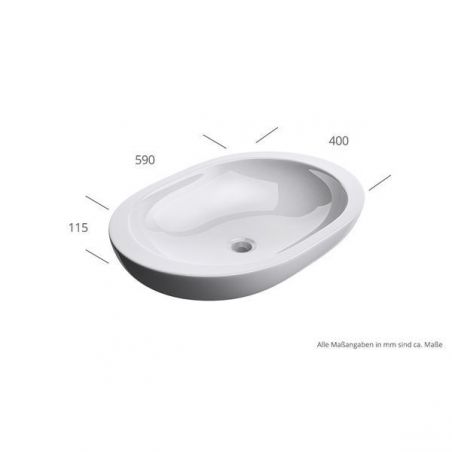 Lavoar EGO 5056, Alb, lucios, 59x40 cm, montaj pe blat, ceramica sanitara Lavoar EGO 5056, Alb, lucios, 59x40 cm, montaj pe blat, ceramica sanitara