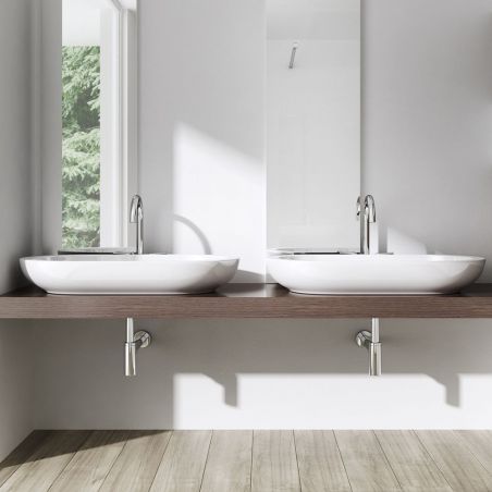 Lavoar EGO 5057, Alb, lucios, 80x42.5 cm, montaj pe blat, ceramica sanitara Lavoar EGO 5057, Alb, lucios, 80x42.5 cm, montaj pe blat, ceramica sanitara