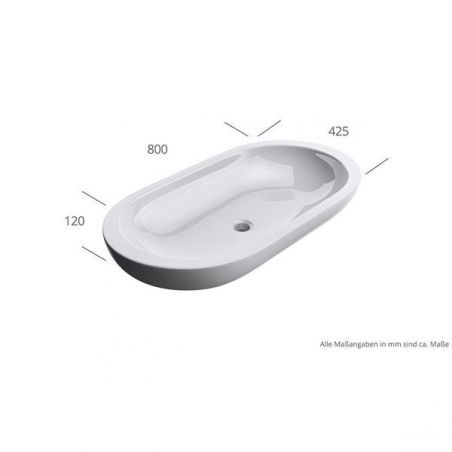 Lavoar EGO 5057, Alb, lucios, 80x42.5 cm, montaj pe blat, ceramica sanitara Lavoar EGO 5057, Alb, lucios, 80x42.5 cm, montaj pe blat, ceramica sanitara