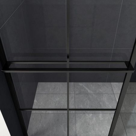 Perete dus Walk-In EGO-Carmel, sticla securizata 10 mm, 140x200 cm, tratament Nano Easy Clean, finisaj negru mat