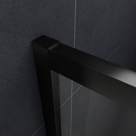 Perete dus Walk-In EGO-Carmel, sticla securizata 10 mm, 140x200 cm, tratament Nano Easy Clean, finisaj negru mat