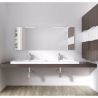 Lavoar Dublu EGO 03, Alb lucios, 120 sau 144 cm lungime, compozit marmura, montaj semi-incastrat, cu doua gauri de baterie