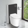 Cadru wc cu rezervor din sticla securizata neagra, dimensiunea 100x48 cm , montaj pe podea, Ego-Lilium