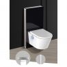 Cadru wc cu rezervor din sticla securizata neagra, Senzor spalare, dimensiune 100x48 cm, montaj podea,Ego-Senna