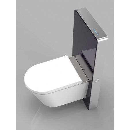 Cadru wc cu rezervor din sticla securizata neagra, Senzor spalare, dimensiune 100x48 cm, montaj podea,Ego-Senna