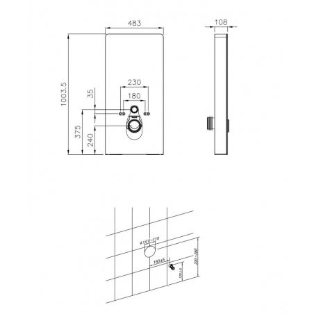 Cadru wc cu rezervor din sticla securizata alba, Senzor spalare, dimensiune 100x48 cm, montaj podea,Ego-Senna