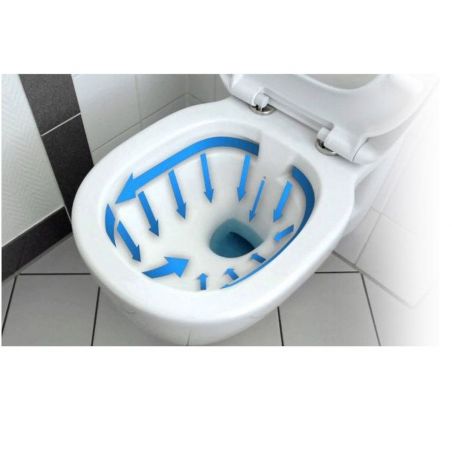 Vas wc EGO-Carlo mini, Gold/White, Auriu, 49x37 cm, suspendat, capac Duroplast inclus