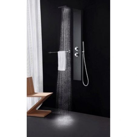 Panel dus EGO-Florent, aluminiu, cu Termostat, 140 x 20 cm, Negru , Hidromasaj