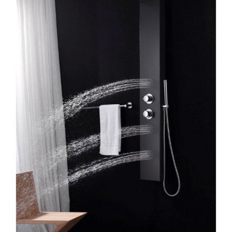 Panel dus EGO-Florent, aluminiu, cu Termostat, 140 x 20 cm, Negru , Hidromasaj