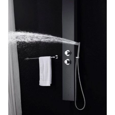Panel dus EGO-Florent, aluminiu, cu Termostat, 140 x 20 cm, Negru , Hidromasaj