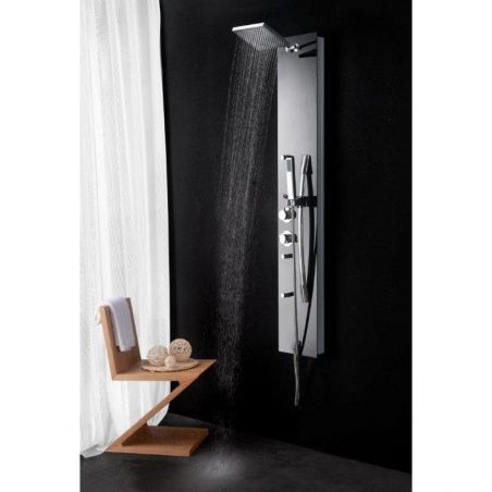 Panel de dus Ego-Neeja, sticla neagra, hidromasaj, cu Termostat, 160 x 25 cm
