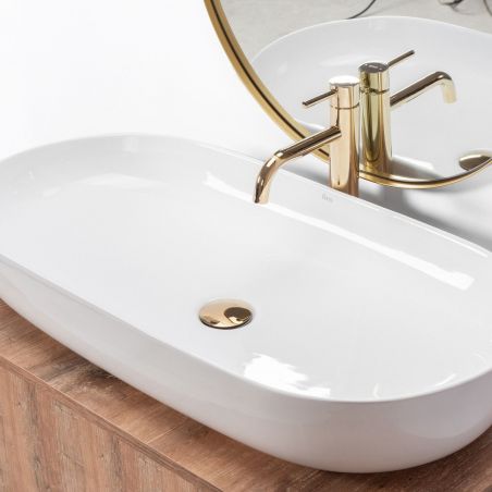 Lavoar EGO Cleo 81 Snow-White, Alb, lucios, 81x41 cm, montaj pe blat, ceramica sanitara Lavoar EGO Cleo 81 Snow-White, Alb, lucios, 81x41 cm, montaj pe blat, ceramica sanitara