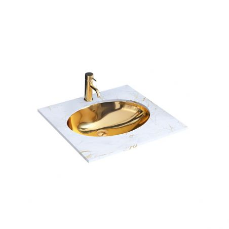 Lavoar Ego-Nel Gold, 47.5x39 cm, montaj pe blat, ceramica sanitara