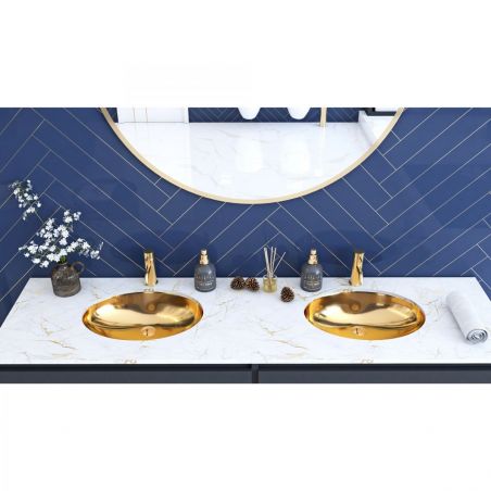 Lavoar EGO Nel, Auriu, lucios, 47.5x39 cm, montaj ingropat, ceramica sanitara