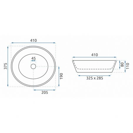 Lavoar REA Saga, Alb, lucios, 41x37.5 cm, montaj pe blat, ceramica sanitara