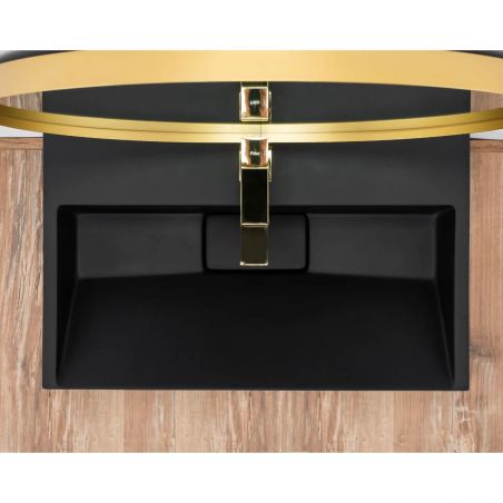 Lavoar REA Goya 60, Negru, mat, 60x37cm, montaj pe blat, compozit