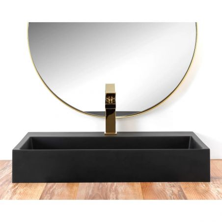Lavoar REA Goya 60, Negru, mat, 60x37cm, montaj pe blat, compozit