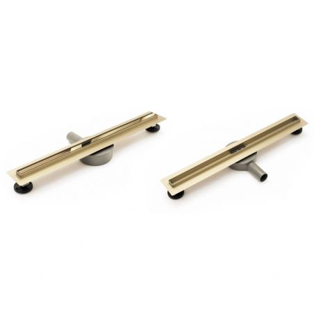 Rigola scurgere dus, REA-Neo Slim Mirror Gold Pro, dimensiuni 90 si 100 cm, completa, finisaj gold