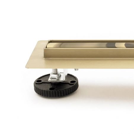 Rigola scurgere dus, REA-Neo Slim Mirror Gold Pro, dimensiuni 90 si 100 cm, completa, finisaj gold