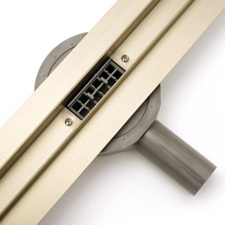 Rigola scurgere dus, REA-Neo Slim Mirror Gold Pro, dimensiuni 90 si 100 cm, completa, finisaj gold
