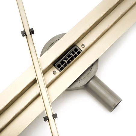 Rigola scurgere dus, REA-Neo Slim Mirror Gold Pro, dimensiuni 90 si 100 cm, completa, finisaj gold