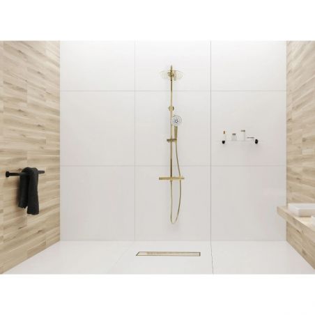 Rigola scurgere dus, REA-Pure Neo Mirror Gold Pro, dimensiuni intre 60 - 100 cm, completa, finisaj gold