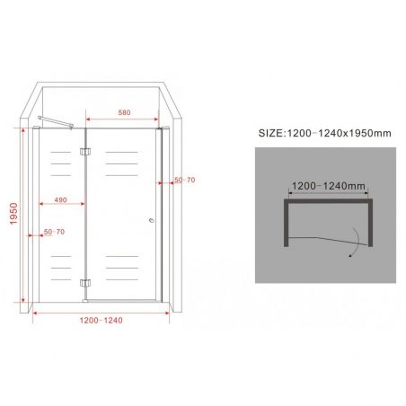 Usa de dus EGO-Freesia, batanta, 125x195 cm, sticla securizata 8 mm, transparenta, Nano Easy Clean