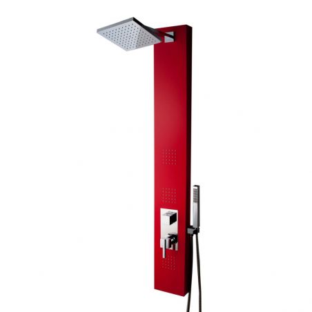 Panel dus 708 Red, 3 functii: Ploaie, Hidromasaj, Dus de mana, Aluminiu