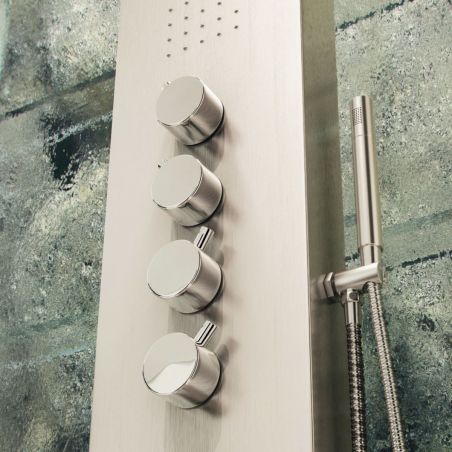 Panel dus 839 L, Inox periat, iluminat Led, Cascada, Hidromasaj, Exclusivist