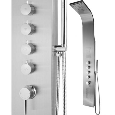 Panel dus 839 L, Inox periat, iluminat Led, Cascada, Hidromasaj, Exclusivist