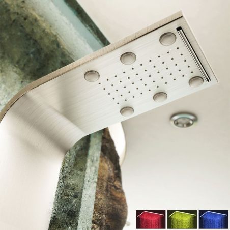 Panel dus 839 LT, Inox periat, iluminat Led, Termostat, Cascada, Hidromasaj, Exclusivist Panel dus 839 LT, Inox periat, iluminat Led, Termostat, Cascada, Hidromasaj, Exclusivist