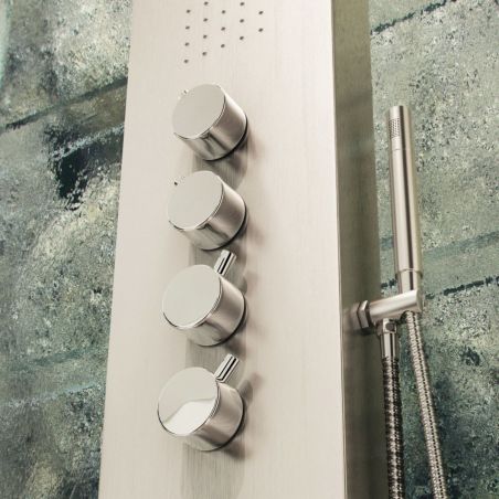 Panel dus 839 LT, Inox periat, iluminat Led, Termostat, Cascada, Hidromasaj, Exclusivist Panel dus 839 LT, Inox periat, iluminat Led, Termostat, Cascada, Hidromasaj, Exclusivist