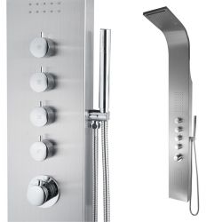 Panel dus 839 LT, Inox periat, iluminat Led, Termostat, Cascada, Hidromasaj, Exclusivist