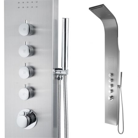 Panel dus 839 LT, Inox periat, iluminat Led, Termostat, Cascada, Hidromasaj, Exclusivist Panel dus 839 LT, Inox periat, iluminat Led, Termostat, Cascada, Hidromasaj, Exclusivist