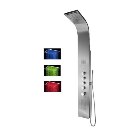 Panel dus 839 LT, Inox periat, iluminat Led, Termostat, Cascada, Hidromasaj, Exclusivist Panel dus 839 LT, Inox periat, iluminat Led, Termostat, Cascada, Hidromasaj, Exclusivist
