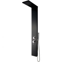 Panel dus 8712 din aluminiu, finisaj negru, cu ploaie si hidromasaj