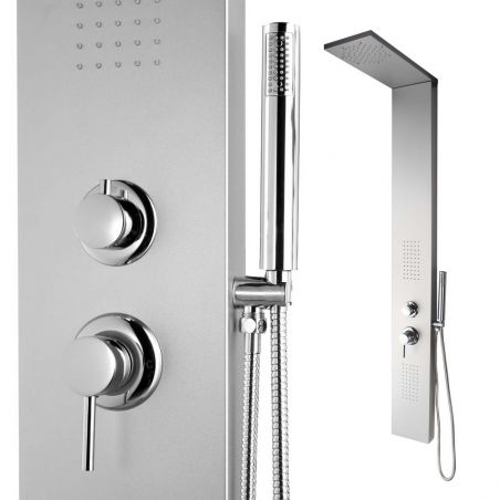 Panel dus 8712 din aluminiu, finisaj crom, cu ploaie si hidromasaj