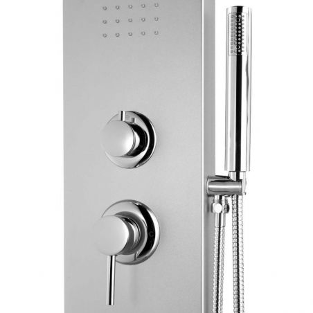 Panel dus 8712 din aluminiu, finisaj crom, cu ploaie si hidromasaj
