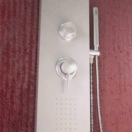 Panel dus 8712 din aluminiu, finisaj crom, cu ploaie si hidromasaj