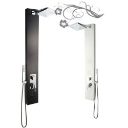 Panel dus 708 White, 3 functii: Ploaie, Hidromasaj, Dus de mana, Aluminiu