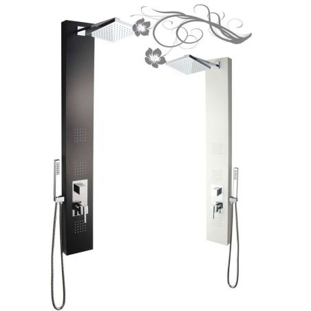 Panel dus 708 White, 3 functii: Ploaie, Hidromasaj, Dus de mana, Aluminiu