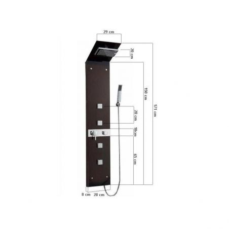 Panel dus cu hidromasaj , sticla wenge, CF-7059