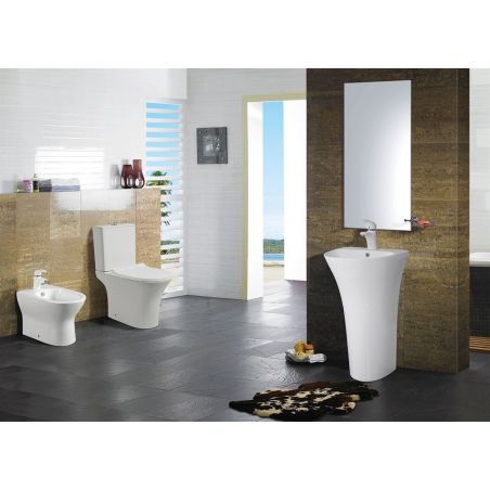Lavoar stativ EGO Rita Slim, Alb, lucios, 48x42x83 cm, montaj podea, ceramica sanitara, cu gaura baterie si preaplin Lavoar stativ EGO Rita Slim, Alb, lucios, 48x42x83 cm, montaj podea, ceramica sanitara, cu gaura baterie si preaplin