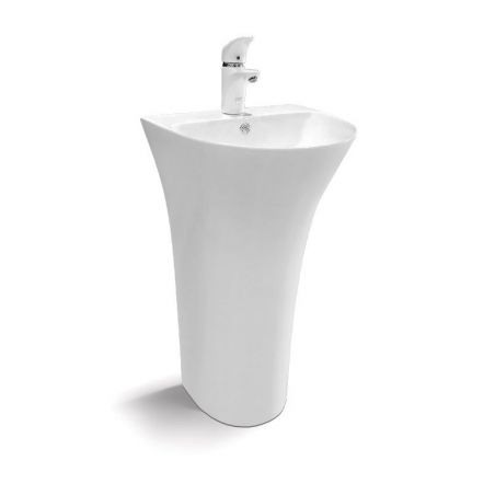 Lavoar stativ EGO Rita Slim, Alb, lucios, 48x42x83 cm, montaj podea, ceramica sanitara, cu gaura baterie si preaplin Lavoar stativ EGO Rita Slim, Alb, lucios, 48x42x83 cm, montaj podea, ceramica sanitara, cu gaura baterie si preaplin