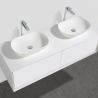 Mobilier de baie EGO-BELLA  prevazut cu doua lavoare din compozit mineral, MDF, 180 x 55 cm, Alb Mat, Push to open Mobilier de baie EGO-BELLA  prevazut cu doua lavoare din compozit mineral, MDF, 180 x 55 cm, Alb Mat, Push to open