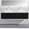 Mobilier de baie EGO-BELLA cu doua lavoare din compozit mineral, 180 x 55 cm, Negru Mat, sertar Push to open Mobilier de baie EGO-BELLA cu doua lavoare din compozit mineral, 180 x 55 cm, Negru Mat, sertar Push to open