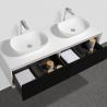 Mobilier de baie EGO-BELLA cu doua lavoare din compozit mineral, 180 x 55 cm, Negru Mat, sertar Push to open Mobilier de baie EGO-BELLA cu doua lavoare din compozit mineral, 180 x 55 cm, Negru Mat, sertar Push to open