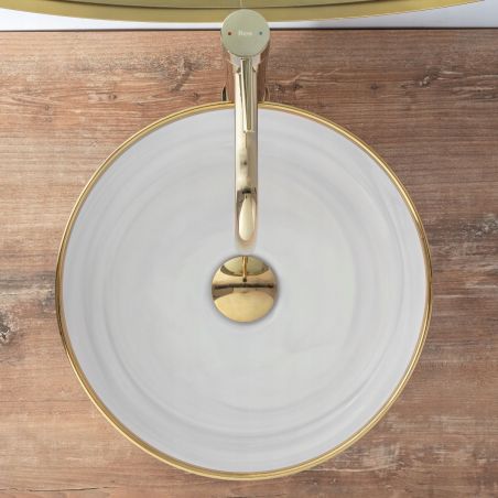 Lavoar REA Merida, Gri, lucios, 35.5x35.5 cm, montaj pe blat, ceramica sanitara