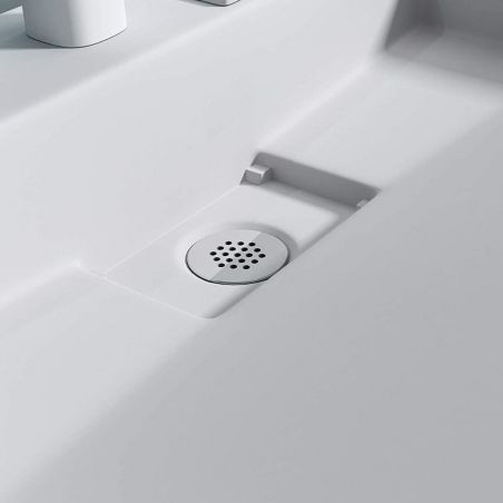 Lavoar EGO 19, Alb, mat, dimensiuni intre 60-90 cm, compozit marmura, montaj suspendat sau pe blat, cu o gaura de baterie