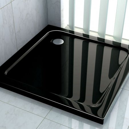 Cadita dus EGO-Aris ,acril sanitar, forma patrata, 5 cm inaltime, negru, dimensiuni intre 80-120 cm